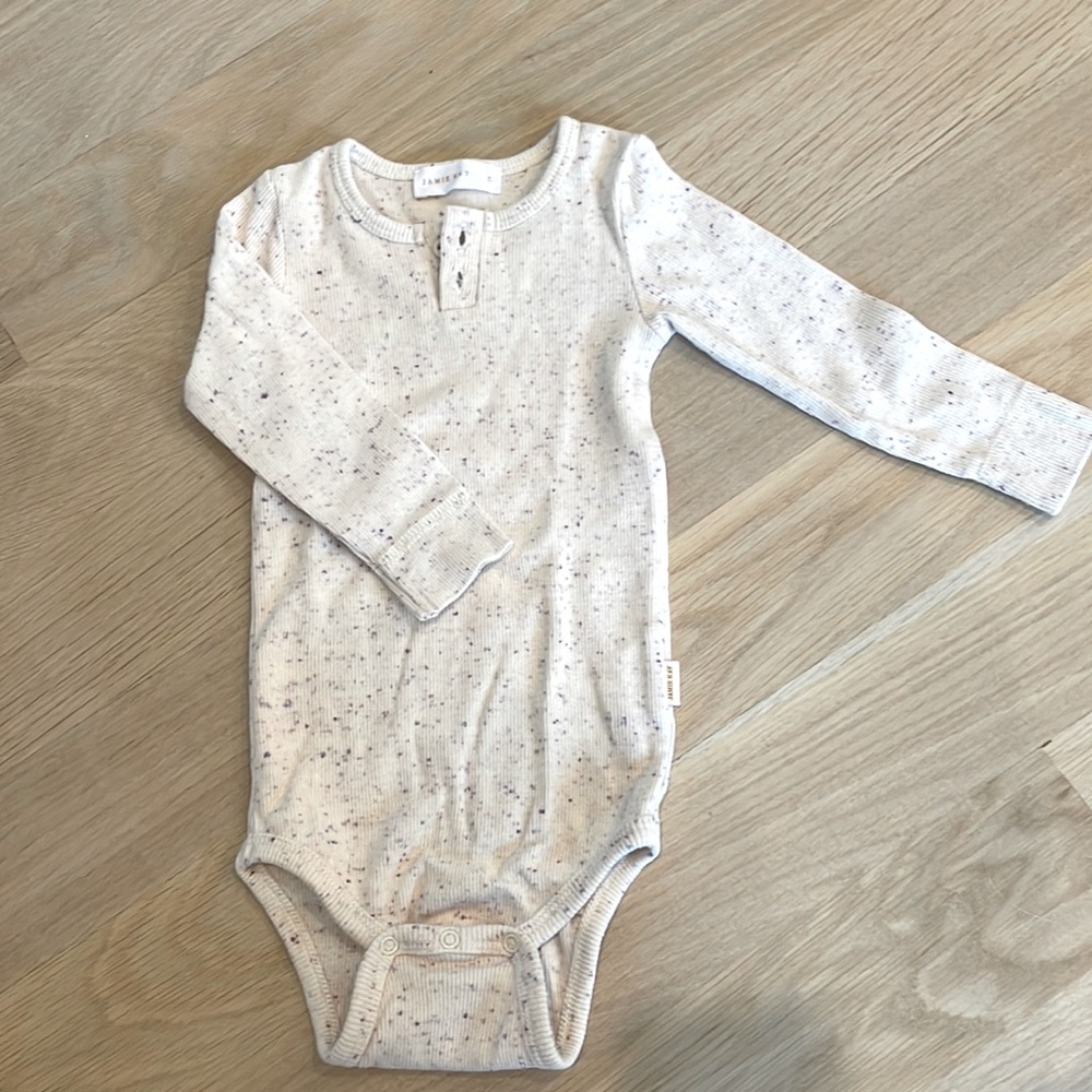 Jamie Kay speckled purples long sleeve onsie